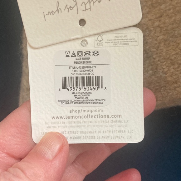 Lemon Tan Knit Socks - Picture 2 of 3